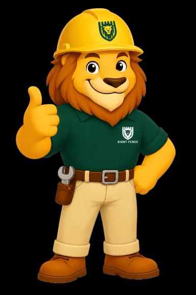 Giantfence mascot in protective workwear